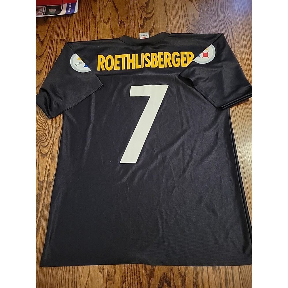 Men's Black #7 Roethlisberger Short Sleeve Football Jersey